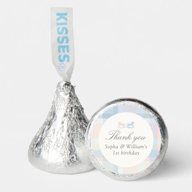 Twins Beary First Birthday Hershey®'s Kisses® (Front)