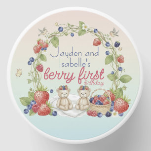 Twins Berry First 1st Birthday Party  Mini Candle Favors