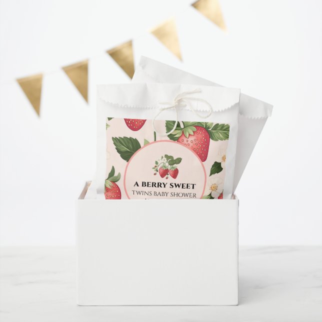 TWINS Berry Sweet Strawberry Baby Shower Favor Bag (Party)
