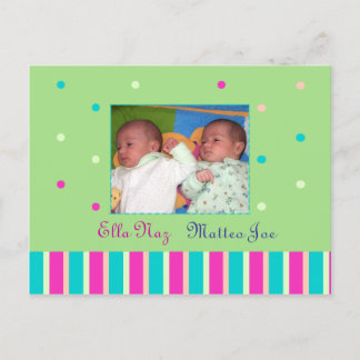 Twins birth announcement