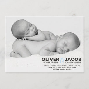 Twins birth announcement/thank you card