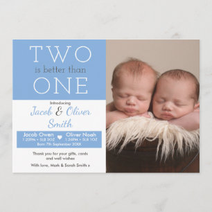 Twins birth announcement/thank you card