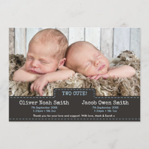 Twins birth announcement/thank you card