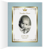Twins birth BOYS announcement card, photo,souvenir (Inside (Right))