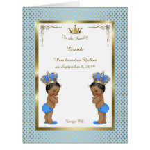 Twins birth BOYS announcement card, photo,souvenir