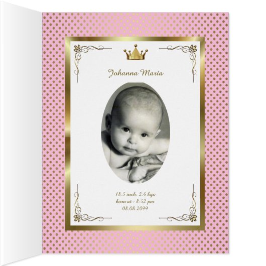 Twins birth GIRLS announcement card,photo,souvenir (Inside (Right))