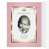 Twins birth GIRLS announcement card,photo,souvenir (Inside (Left))