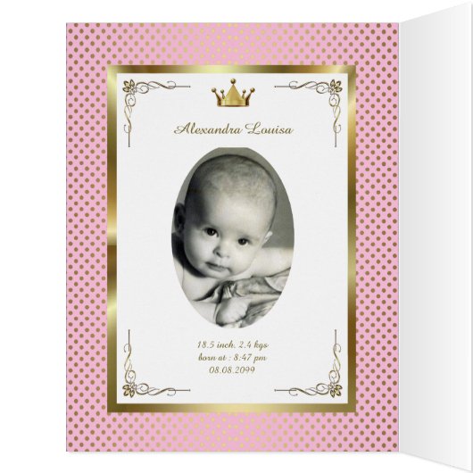 Twins birth GIRLS announcement card,photo,souvenir (Inside (Left))
