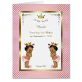 Twins birth GIRLS announcement card,photo,souvenir (Front)