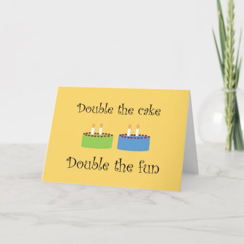 Twins Birthday Cake Greeting Card