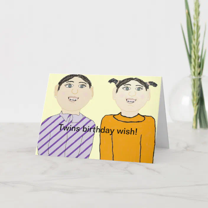 Twins Birthday Card Zazzle Com