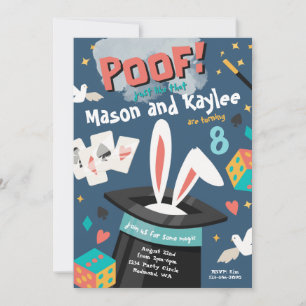 Twins Birthday Invitation Magic Invitation