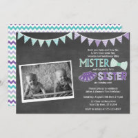 Twins Birthday Invitation | Tutus and Ties Invite