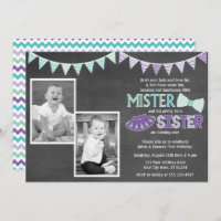 Twins Birthday Invitation | Tutus and Ties Invite