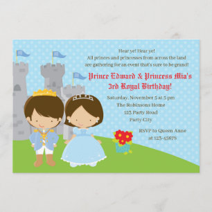 Twins Birthday Invitations (Prince & Princess)