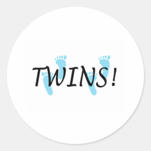 Twins (Blue Footprints) Classic Round Sticker