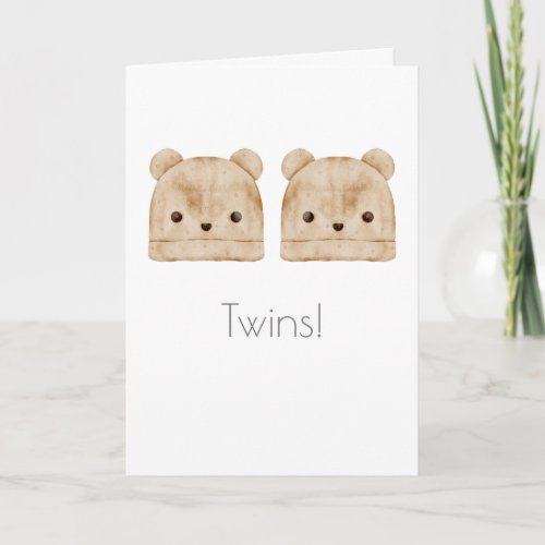 Twins Boho Baby Congratulations Card