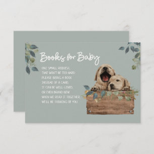Twins Book Dog Baby Shower Request Enclosure Card