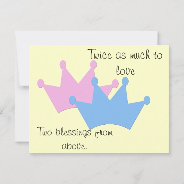 Twins Boy and Girl! Announcement (Front)