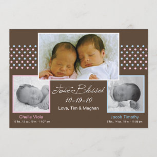 Twins Boy and Girl Birth Announcement