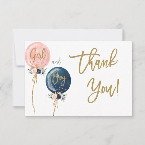 Twins Boy and Girl thank you note card