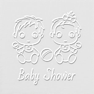 Twins Boy Girl Baby Shower Embosser