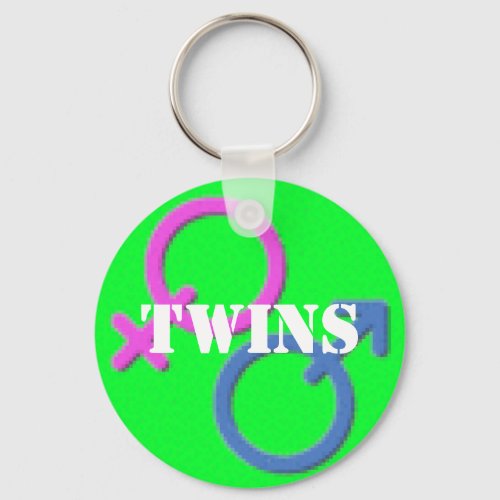 Twins boy girl Gender Symbols keychain