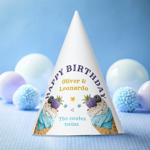 Twins Boys' Ice Cream Birthday Party Favor Box Hat