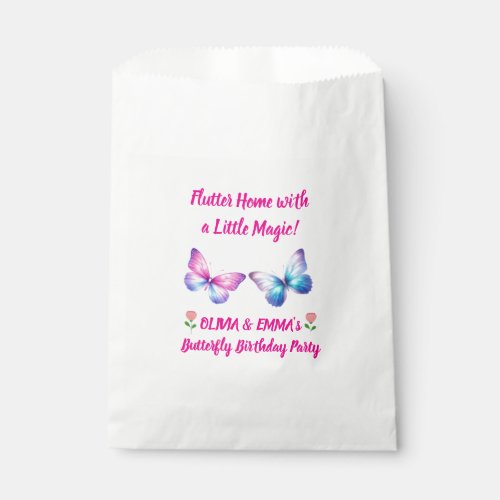Twins Butterfly Birthday Favor Bag
