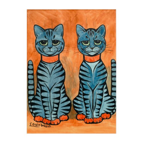 Twins by Louis Wain Acrylic Print