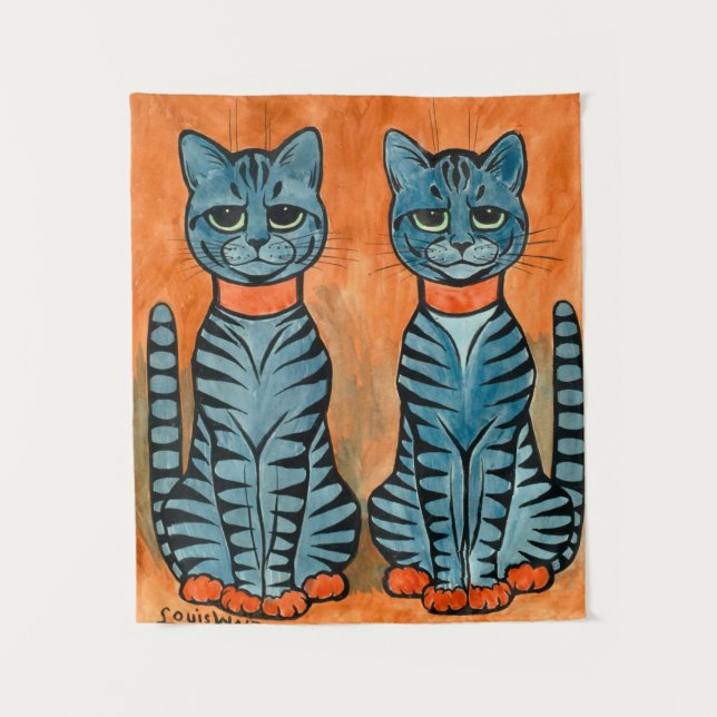 Twins by Louis Wain Tapestry (Front)