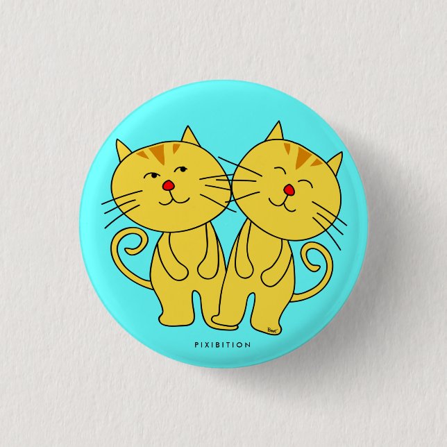 Twins Cat Button (Front)