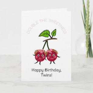 Twins cherry girls card