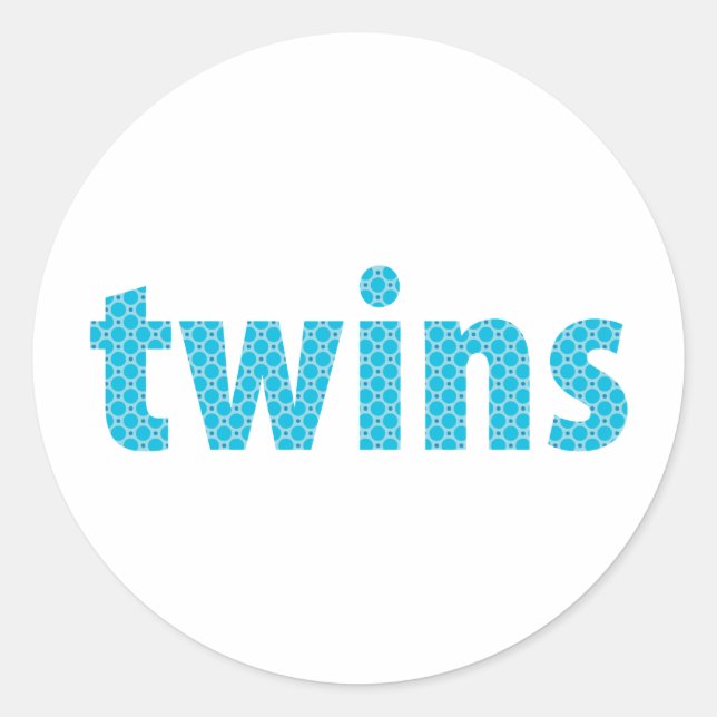 TWINS COLLECTION - boys {aqua} Classic Round Sticker (Front)