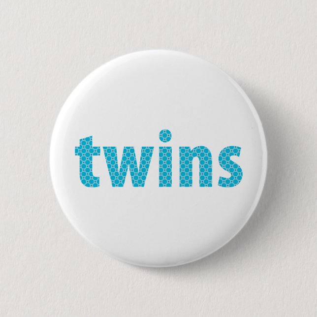 TWINS COLLECTION - boys {aqua} Pinback Button (Front)