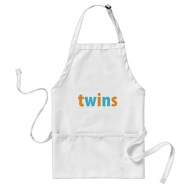 TWINS COLLECTION - boys {orange + aqua} Adult Apron (Front)