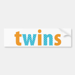 TWINS COLLECTION - boys {orange + aqua} Bumper Sticker