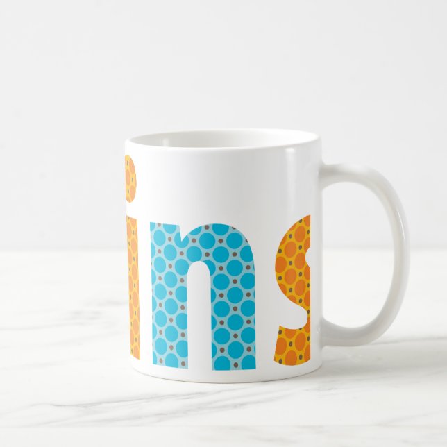TWINS COLLECTION - boys {orange + aqua} Coffee Mug (Right)