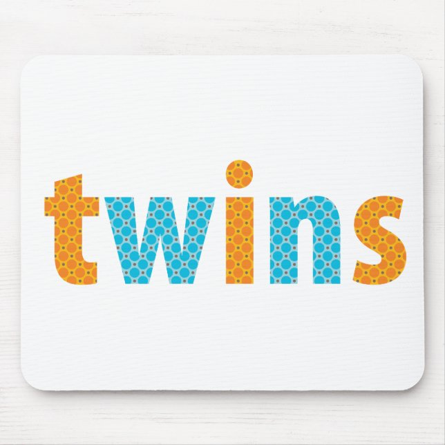 TWINS COLLECTION - boys {orange + aqua} Mouse Pad (Front)