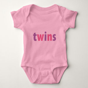 TWINS COLLECTION - girls {violet + pink} Baby Bodysuit