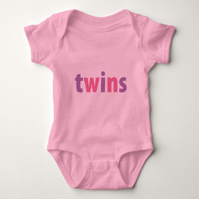 TWINS COLLECTION - girls {violet + pink} Baby Bodysuit (Front)