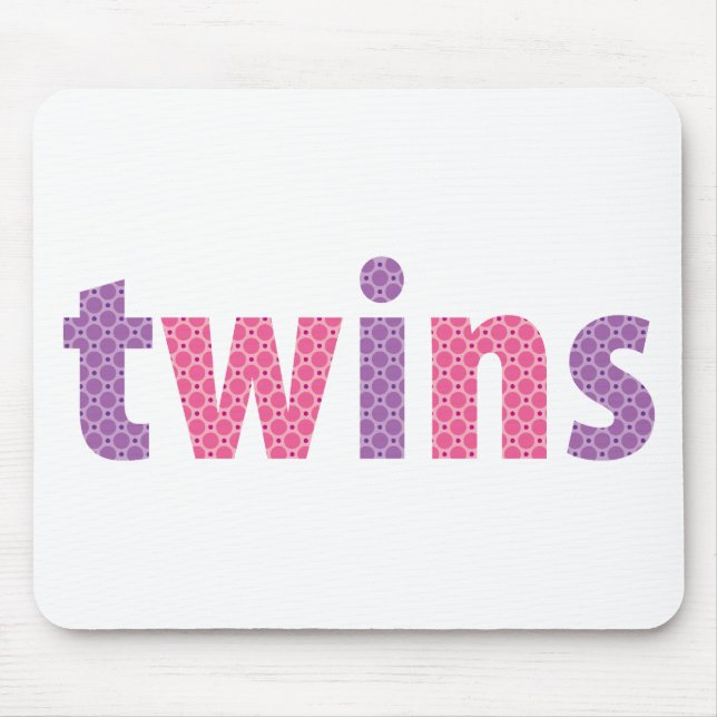 TWINS COLLECTION - girls {violet + pink} Mouse Pad (Front)