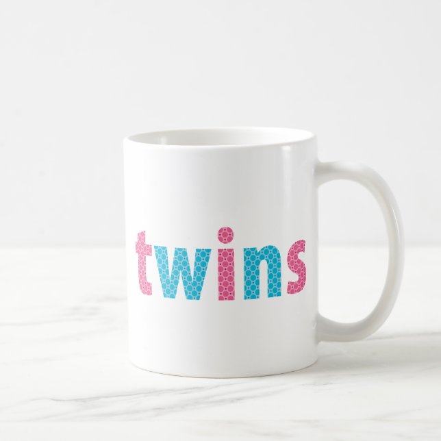 TWINS COLLECTION - mixed {aqua + pink} Coffee Mug (Right)
