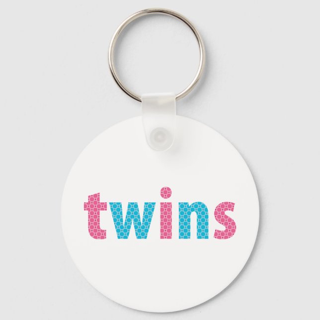 TWINS COLLECTION - mixed {aqua + pink} Keychain (Front)