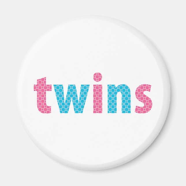 TWINS COLLECTION - mixed {aqua + pink} Magnet (Front)