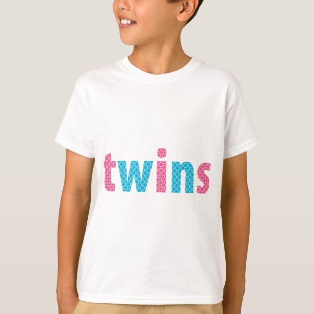 TWINS COLLECTION - mixed {aqua + pink} T-Shirt (Front)