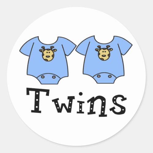 Twins Cute Bodysuit 2 boys Classic Round Sticker