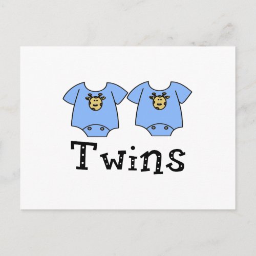 Twins Cute Bodysuit 2 boys Postcard
