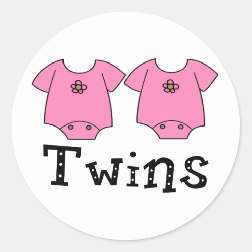 Twins Cute Bodysuit 2 girls Classic Round Sticker