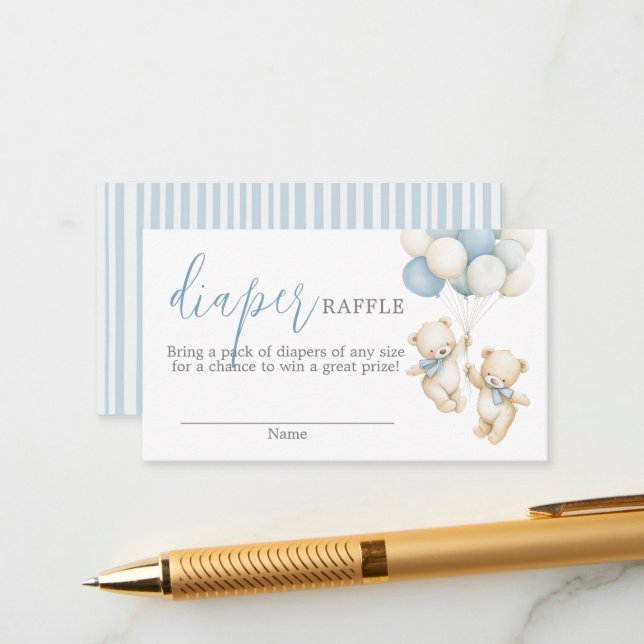 Twins Diaper Raffle Card (Front/Back In Situ)